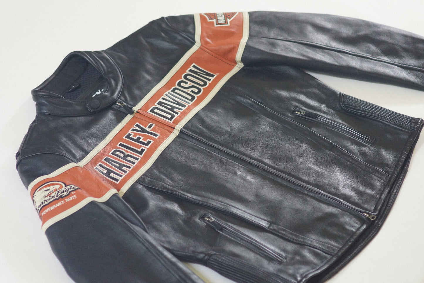 Harley Davidson Men's SCREAMIN EAGLE THUNDER Hill Black Leather Jacket 98296-08VM Size Large