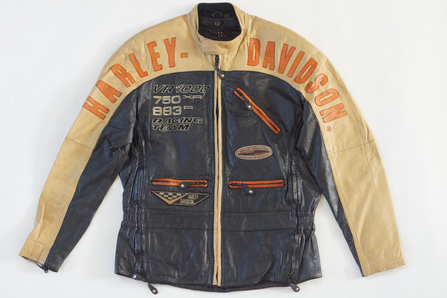 Harley Davidson Men's Rare Vintage Racing Team VR1000 750XR 883R Leather Jacket Size Small