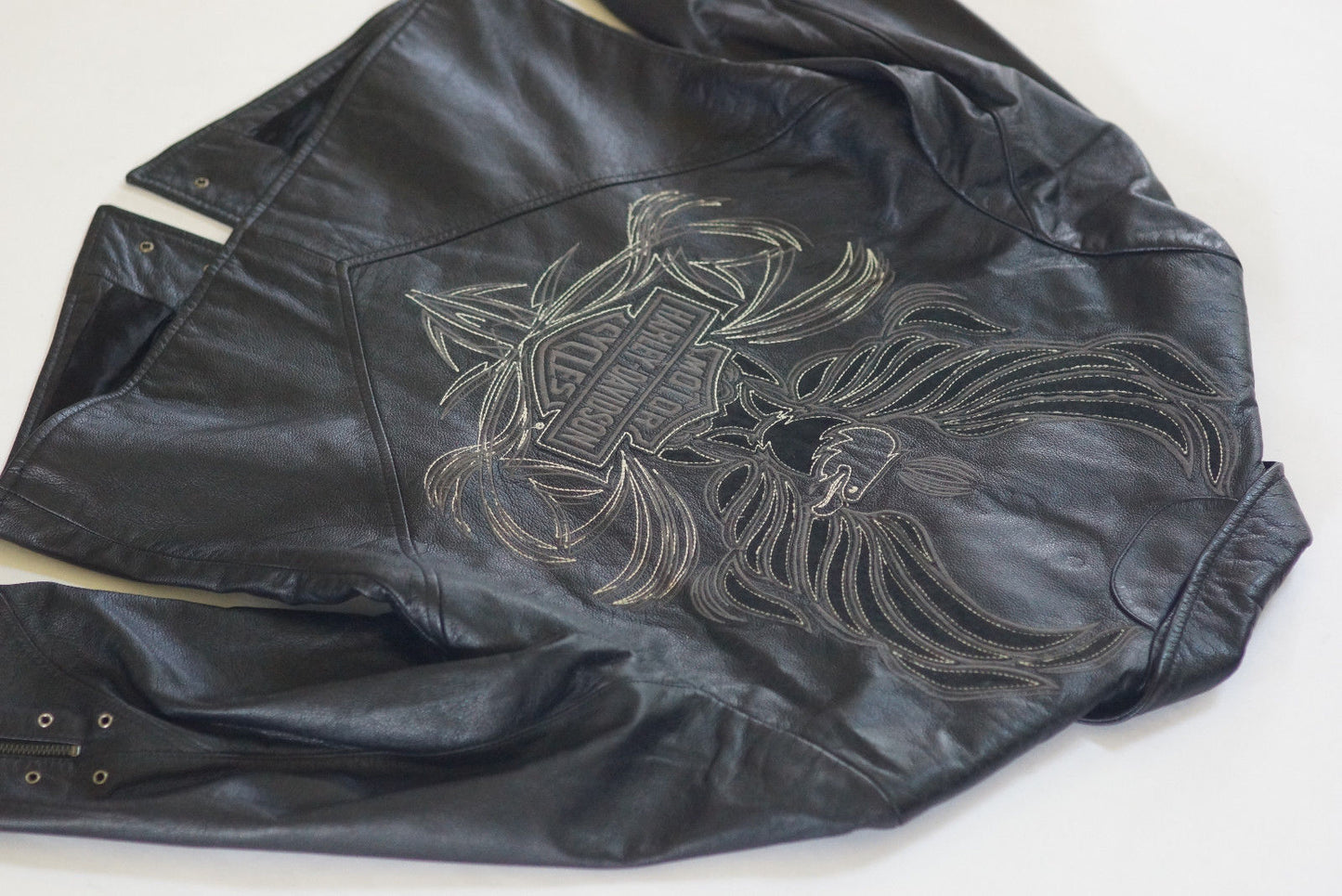 Harley Davidson Women's ISIS Elaborate Eagle Black Leather Jacket Size Large 97028-06VW