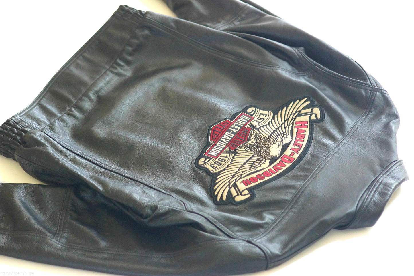 Harley Davidson Men's USA Made Eagle OVERDRIVE Black Leather Jacket Size Small 97024-05VM