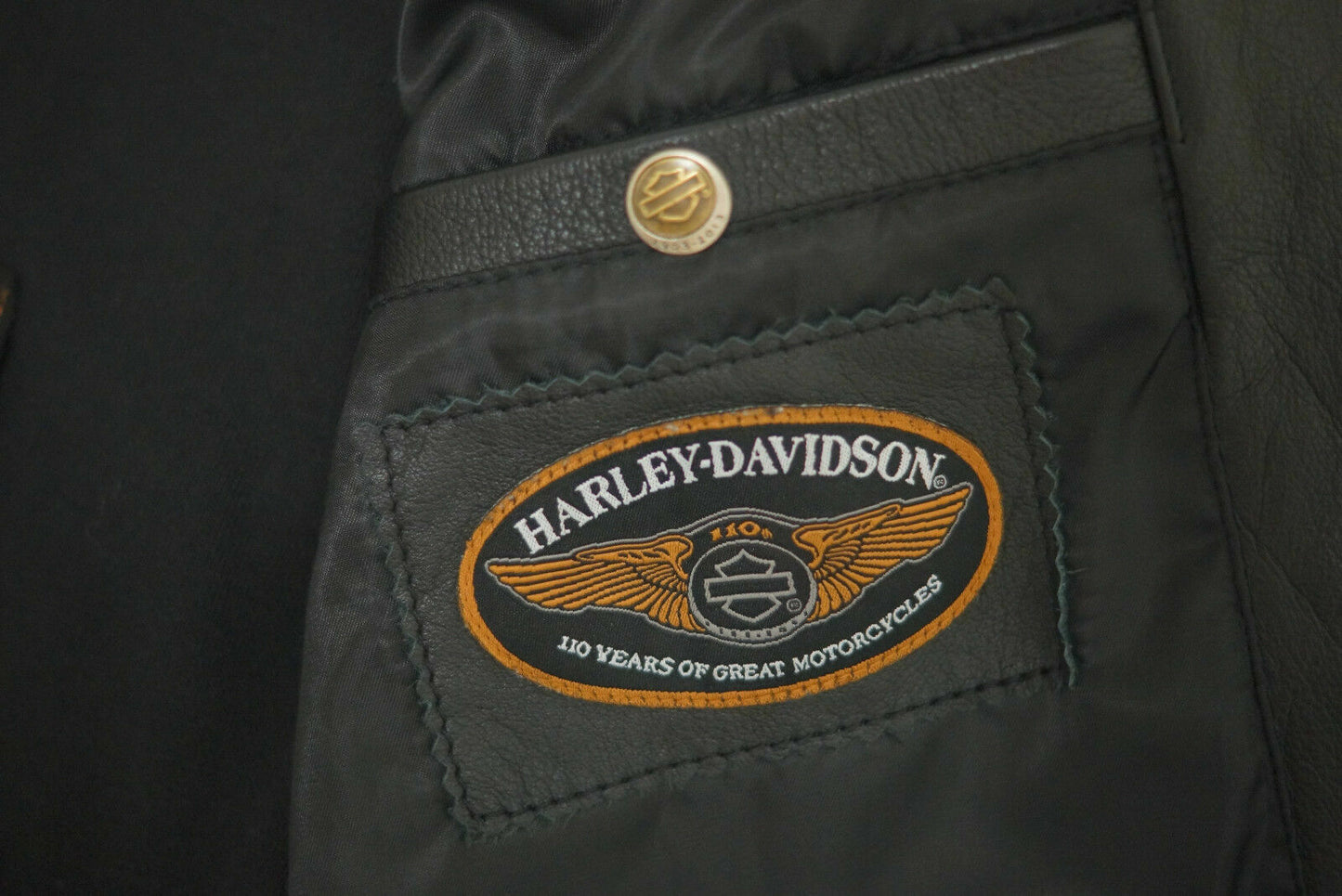 Harley Davidson Women's 110th Anniversary Black Leather Jacket 97148-13VW Rare