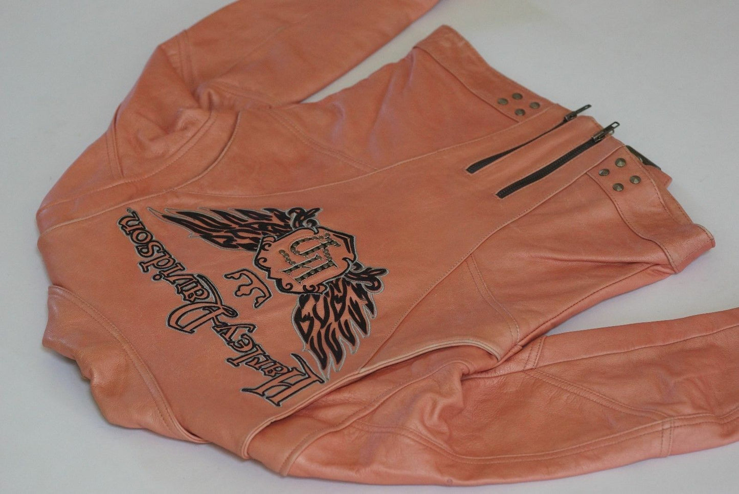 Harley Davidson Women's PASSION Cycle Queen Pink Leather Jacket Size XS 97140-07VW