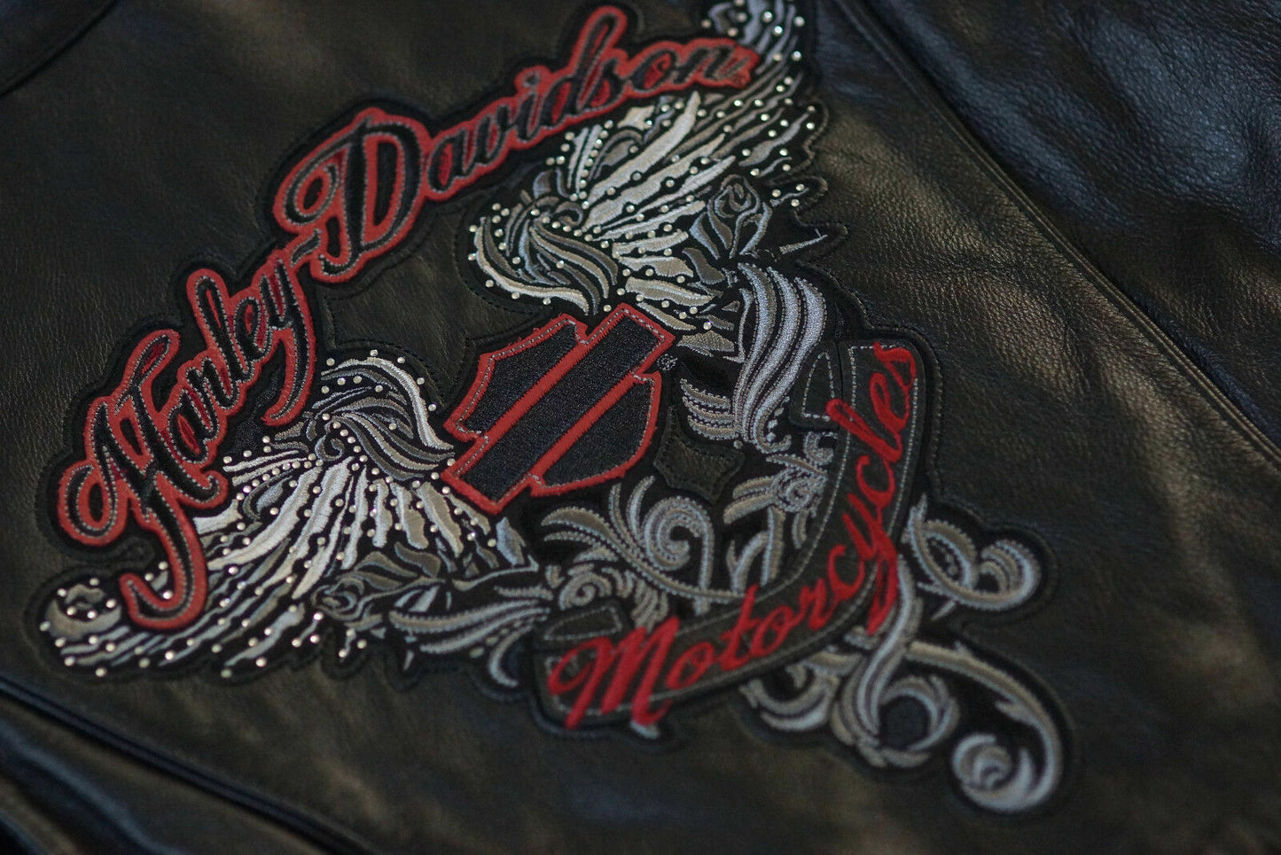 Harley Davidson Women's AMELIA B&S Wings Black Leather Jacket Hoodie 3-in-1 97189-14VW