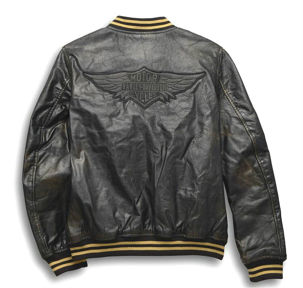 Harley Davidson Women's Chalette Winged B&S Bomber Leather Jacket 97023-19VW