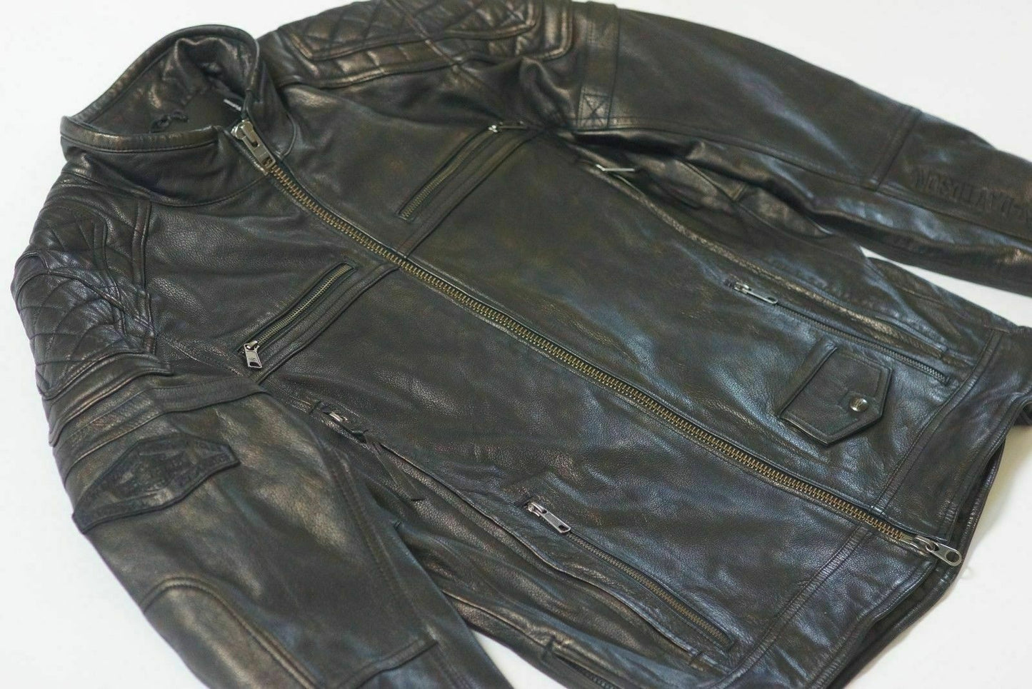 Harley Davidson Men's Benson Vintage Bronze Leather Jacket 97155-17VM