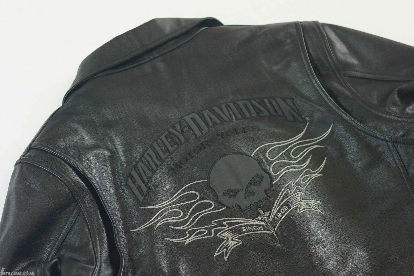 Harley Davidson Men's Designator Willie G Skull Leather Jacket Large Tall 97078-09VM