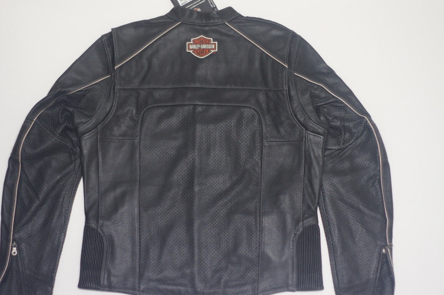 Harley Davidson Men's REGULATOR Perforated Reflective Black Leather Jacket 97167-13VM