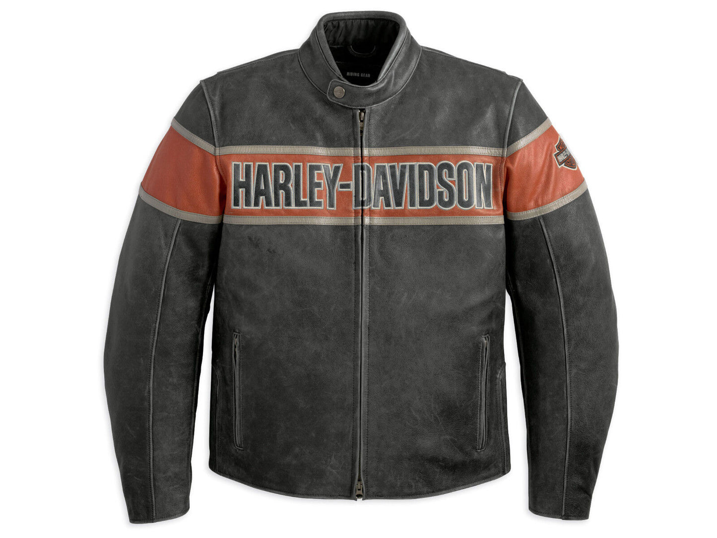 Harley Davidson Men's Victory Lane Distressed Black Leather Jacket 98057-13VM