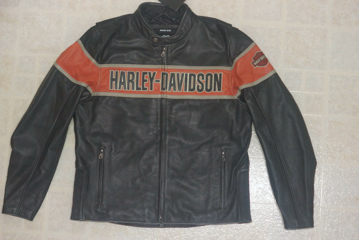 Harley Davidson Men's Victory Lane Distressed Black Leather Jacket 98057-13VM