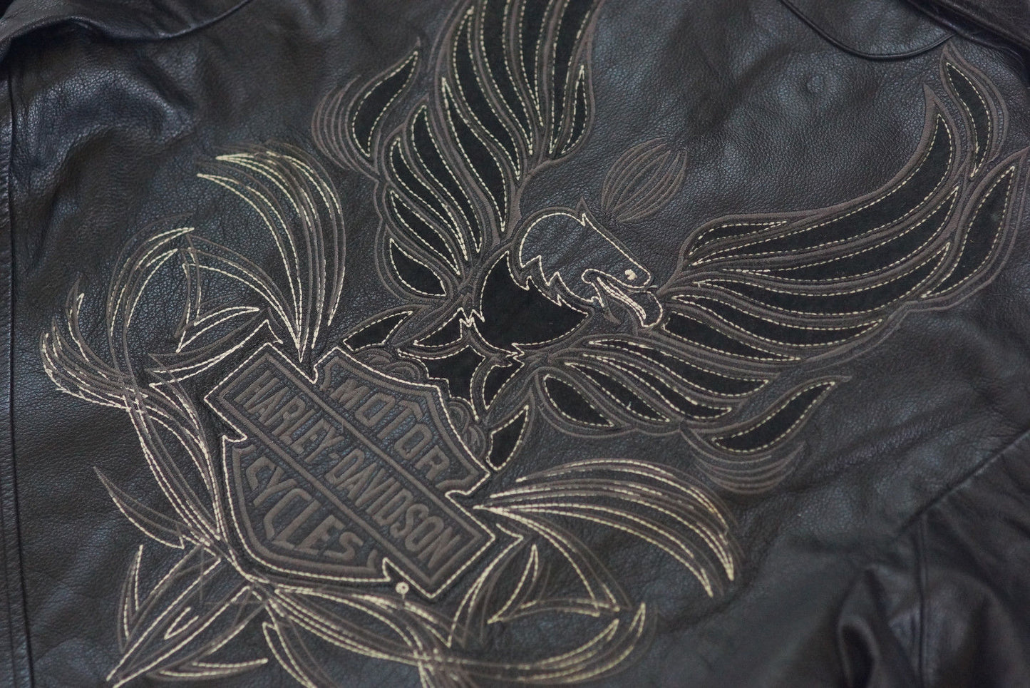 Harley Davidson Women's ISIS Elaborate Eagle Black Leather Jacket Size Large 97028-06VW