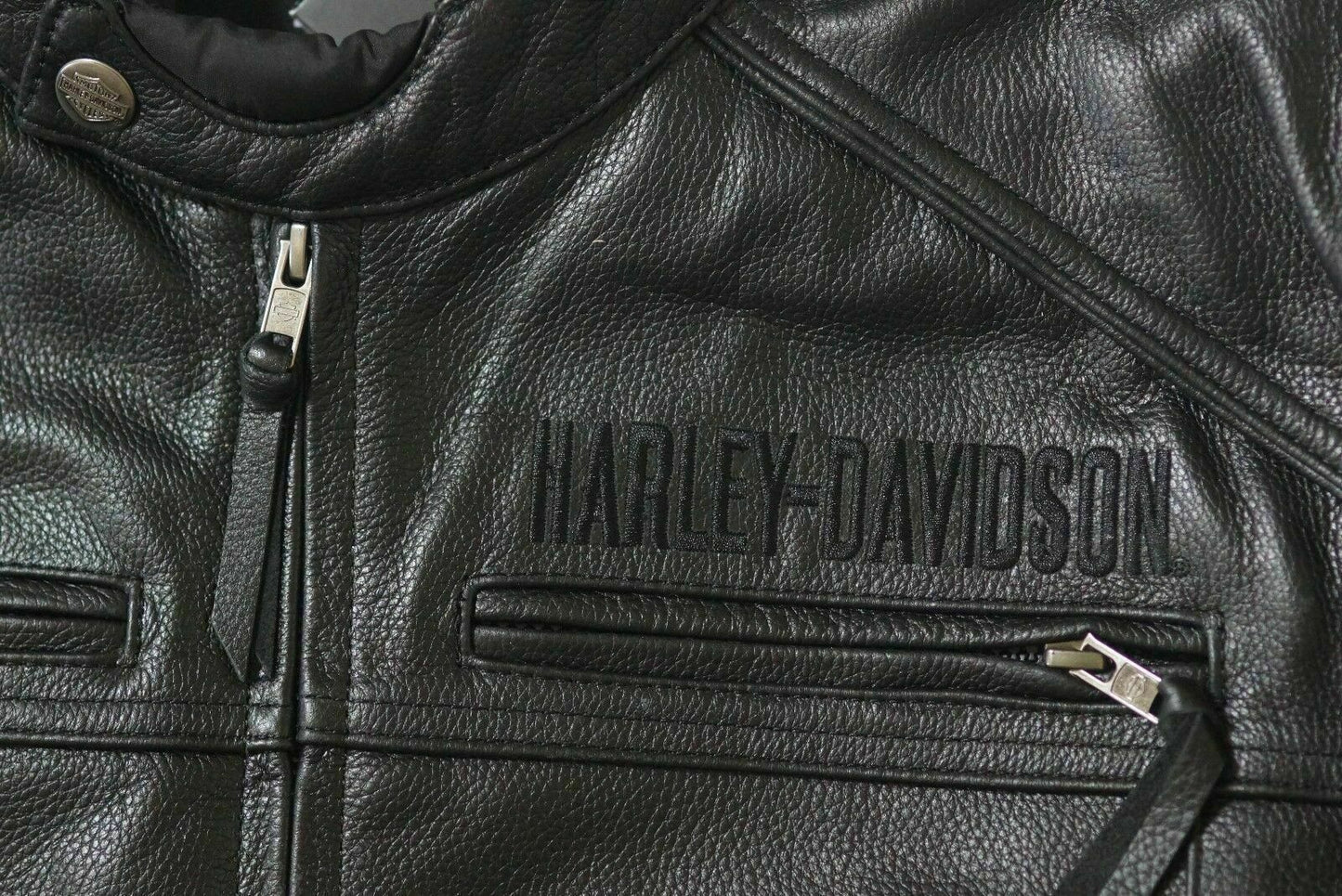 Harley Davidson Men's Beginnings Reflective Black Leather Jacket 98067-14VM