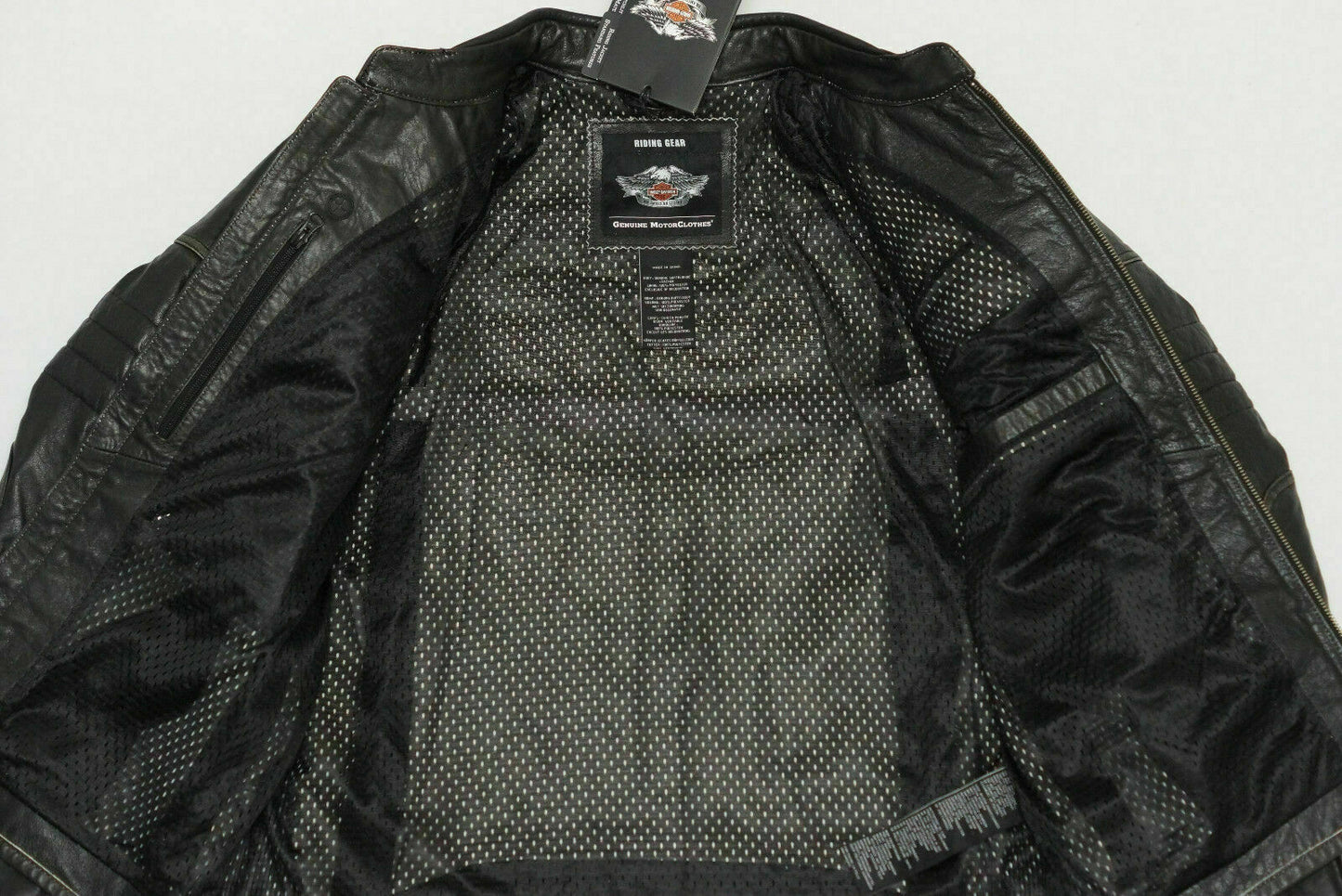 Harley Davidson Men's DETONATOR Winged Bar&Shield Black Leather Jacket 98076-15VM