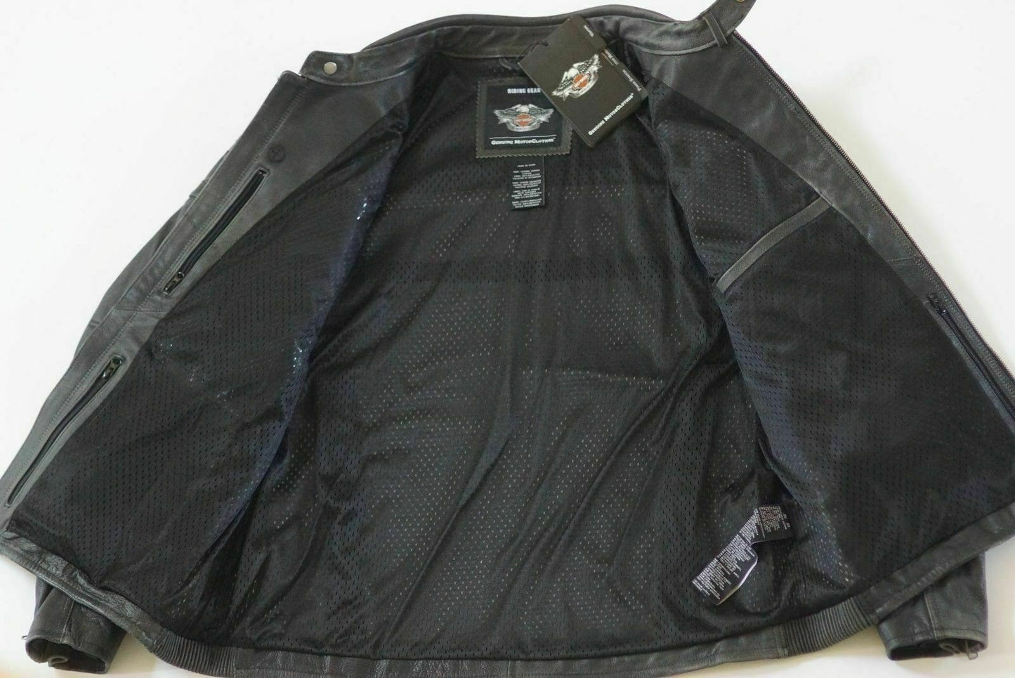 Harley Davidson Men MIDWAY Distressed Black Leather Riding Jacket 98108-16VM 2XL