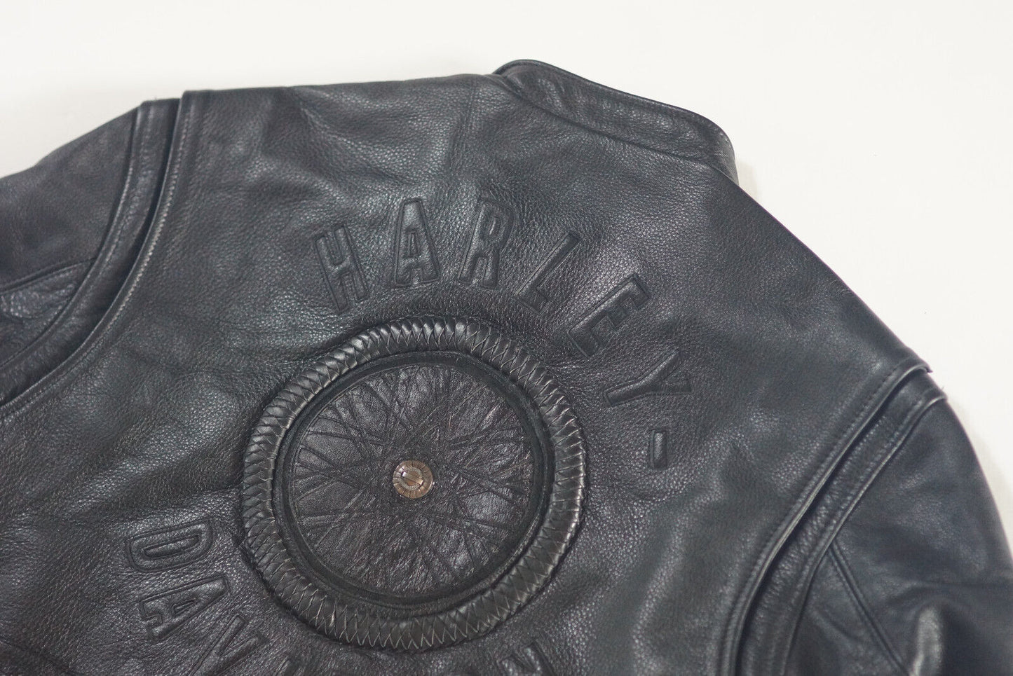 Harley Davidson Men's WILLIE G SIGNATURE Leather Jacket WHEEL Rare Size XL 98010-06VM