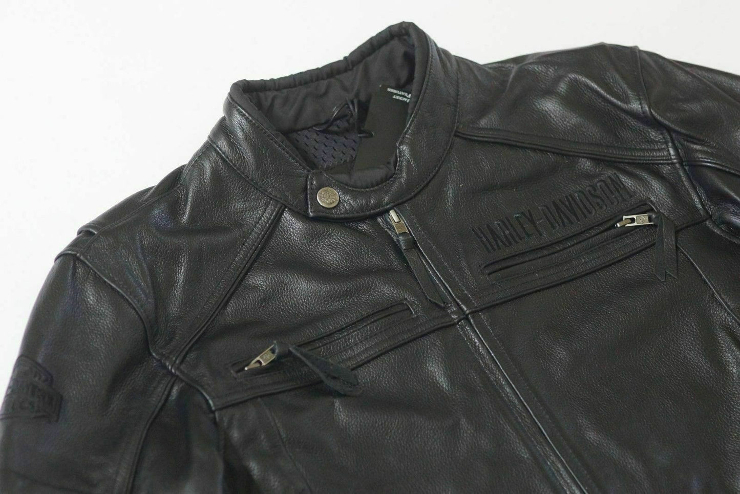 Harley Davidson Men's Beginnings Reflective Black Leather Jacket 98067-14VM