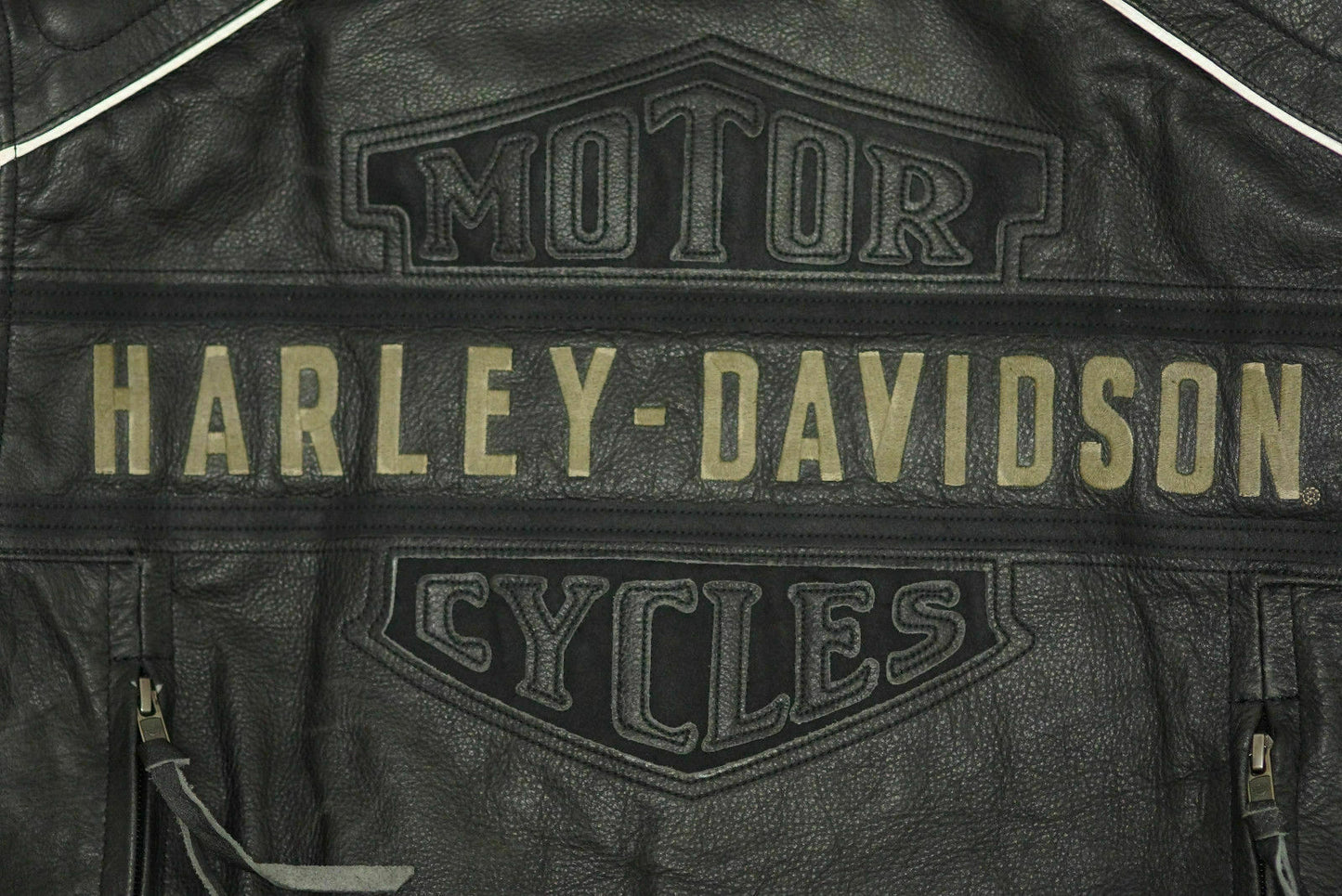 Harley Davidson Men's PASSING LINK Reflective Bar&Shield Black Leather Jacket 98074-14VM