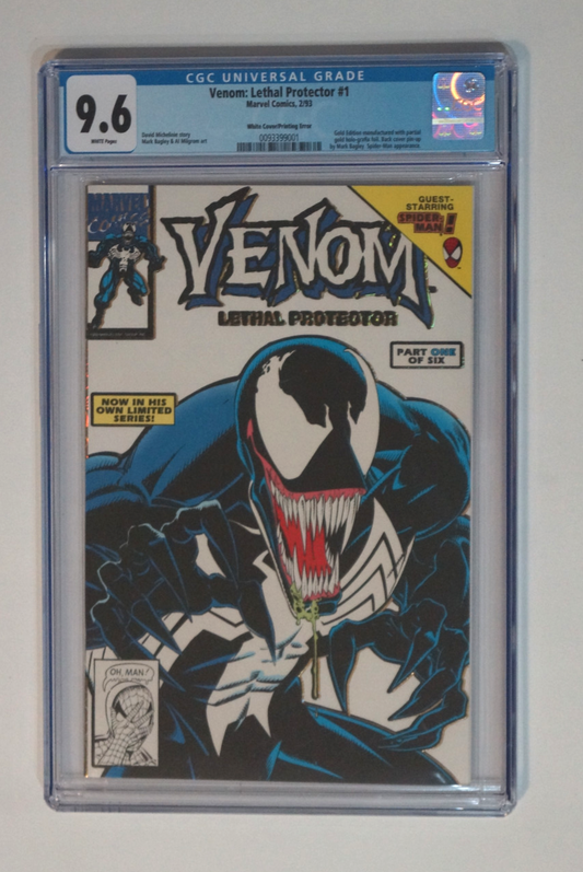 Venom Lethal Protector #1 White Cover Printing Error Marvel 1993 CGC 9.6 Comic