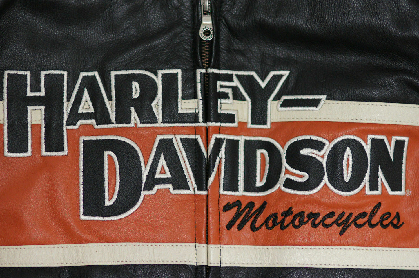 Harley Davidson Men's Classic Cruiser Bar&Shield Orange Leather Jacket 98118-08VM