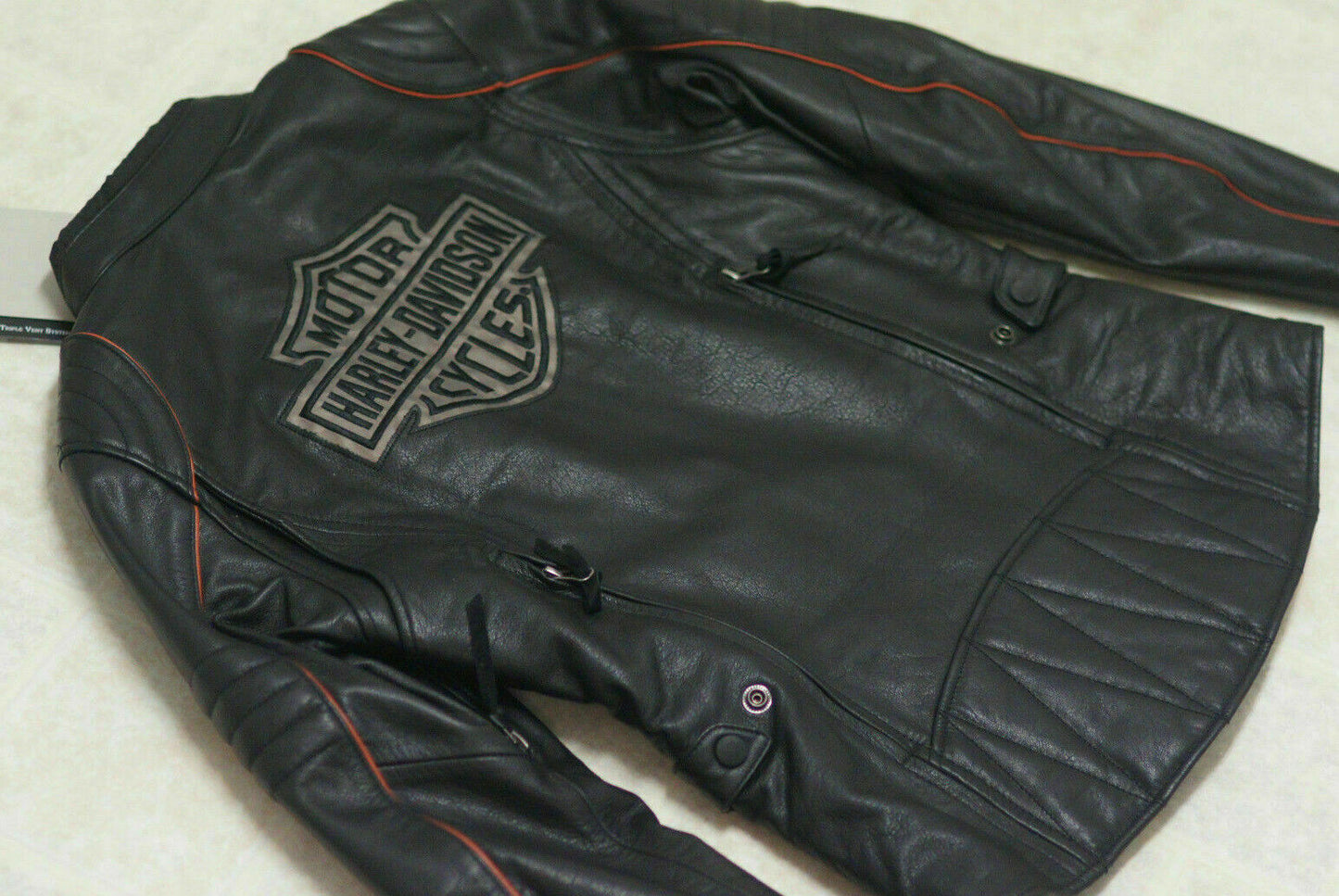 Harley Davidson Women's ECLIPSE B&S Waterproof Reflective Black Leather Jacket 98069-14VW