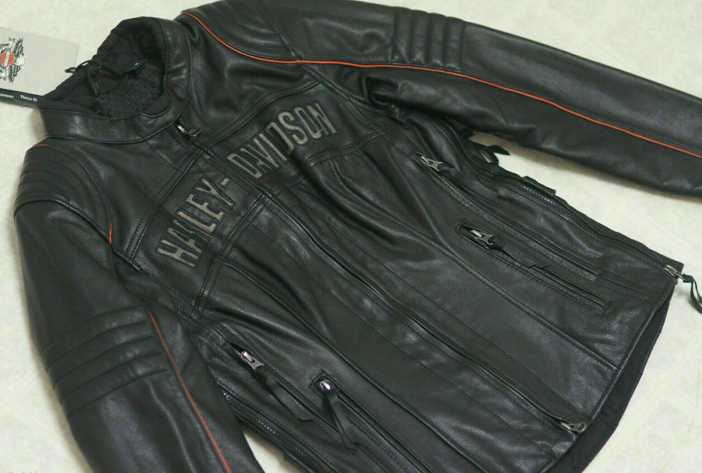 Harley Davidson Women's ECLIPSE B&S Waterproof Reflective Black Leather Jacket 98069-14VW