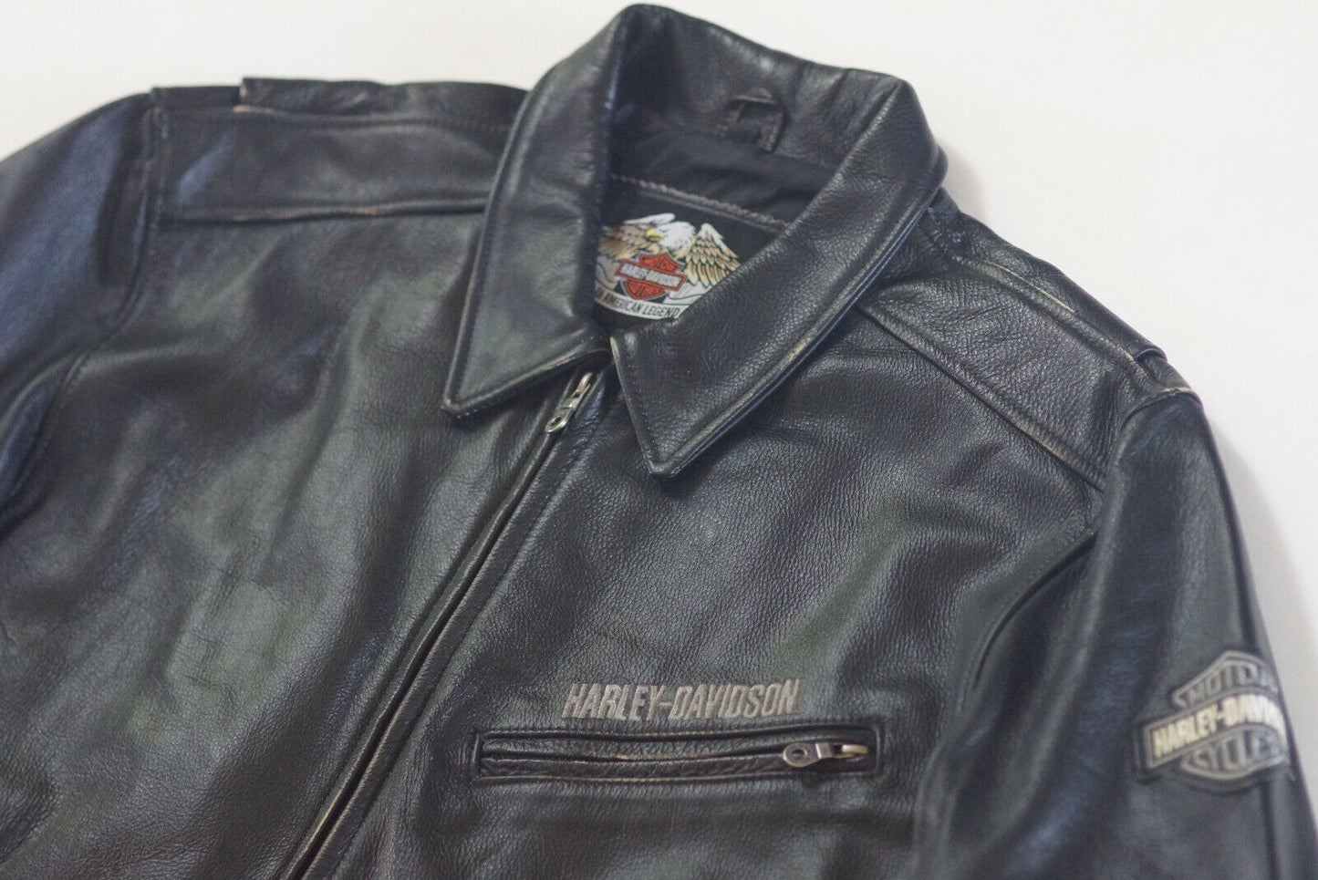 Harley Davidson Men's USA Made BURNOUT Distressed Leather Jacket Size XL 97047-05VM