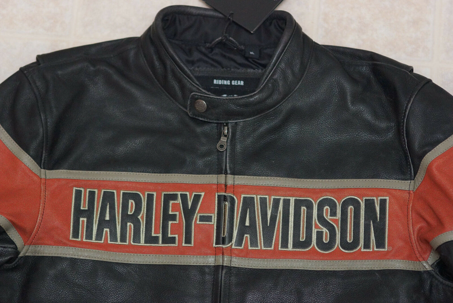 Harley Davidson Men's Victory Lane Distressed Black Leather Jacket 98057-13VM