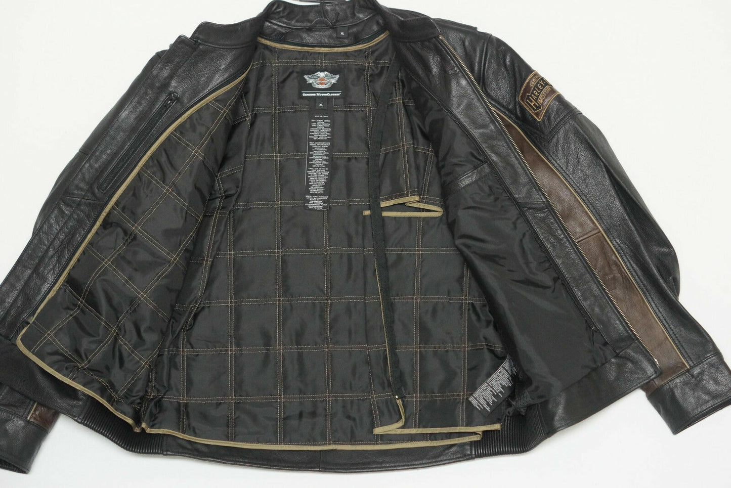 Harley Davidson Men's HEX Reflective Bomber B&S Black Leather Jacket 97032-15VM