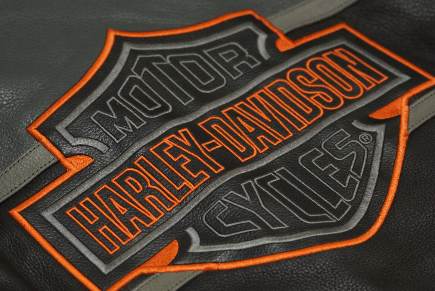 Harley Davidson Men's Rumble Colorblocked Bar & Shield Black Leather Jacket 98056-13VM