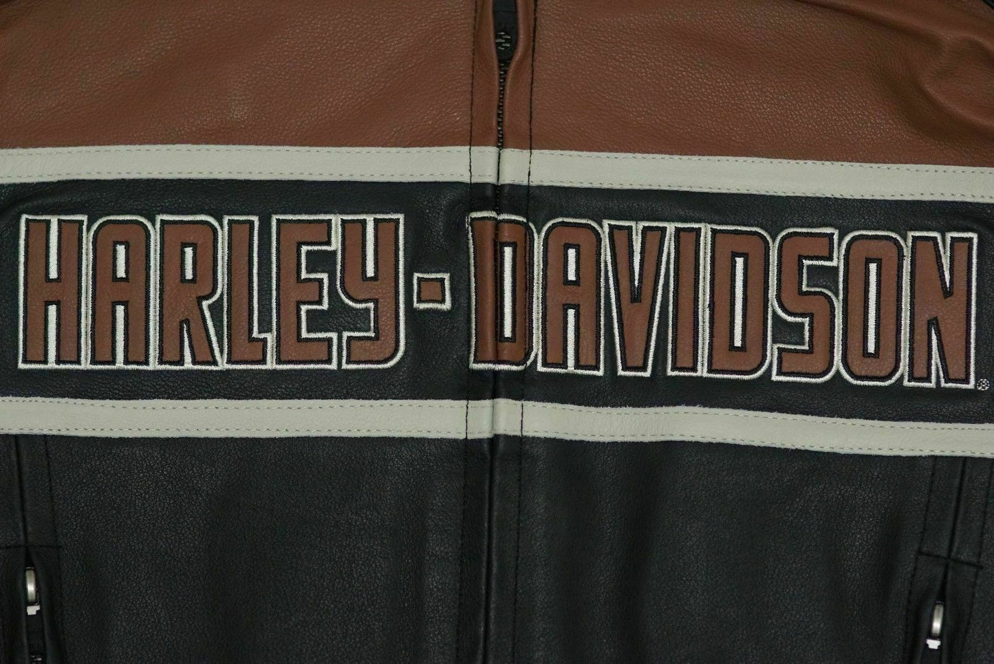 Harley Davidson Men's REGION Classic Black Orange Leather Jacket 97027-11VM