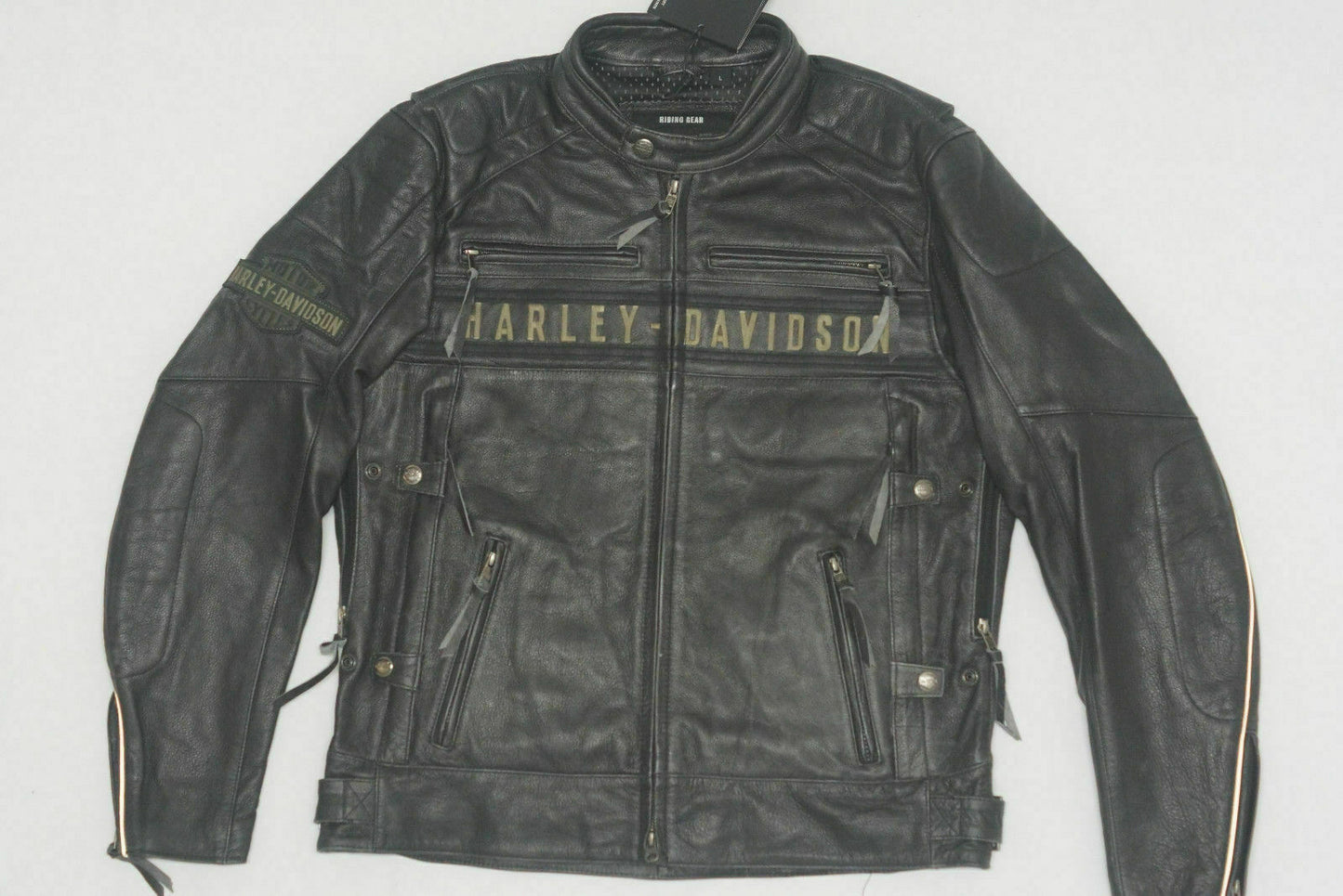 Harley Davidson Men's PASSING LINK Reflective Bar&Shield Black Leather Jacket 98074-14VM