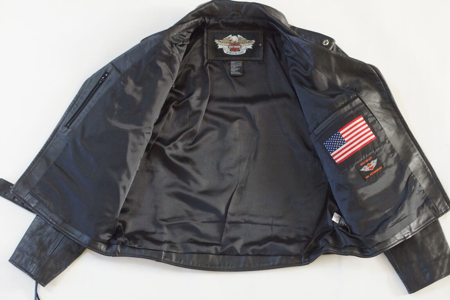 Harley Davidson Men's USA Made Rare Vintage D-Pocket Embossed Eagle Leather Jacket Size XL