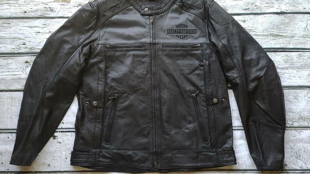 Harley Davidson Men's Votary Bar&Shield Colorblocked Black Leather Jacket 98119-17VM