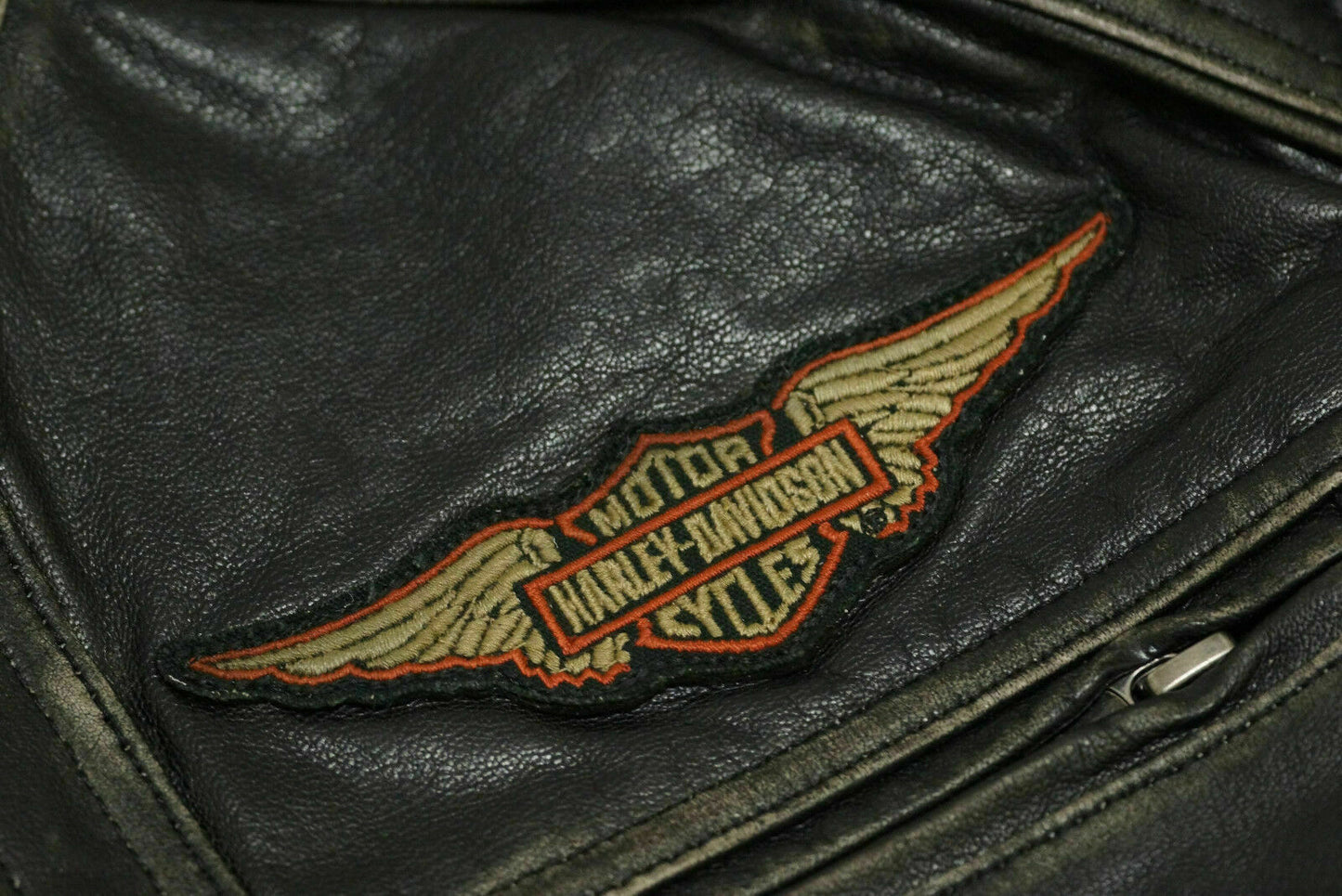 Harley Davidson Men's DETONATOR Winged Bar&Shield Black Leather Jacket 98076-15VM