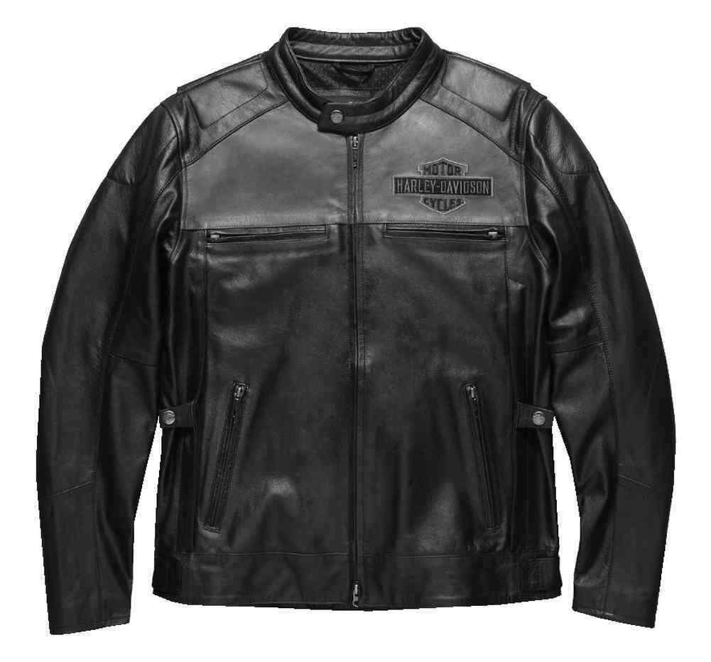 Harley Davidson Men's Votary Bar&Shield Colorblocked Black Leather Jacket 98119-17VM