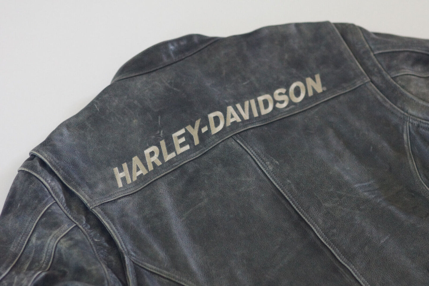 Harley Davidson Men's BOULEVARD Distressed Black Leather Jacket Size 2XL 97170-13VM