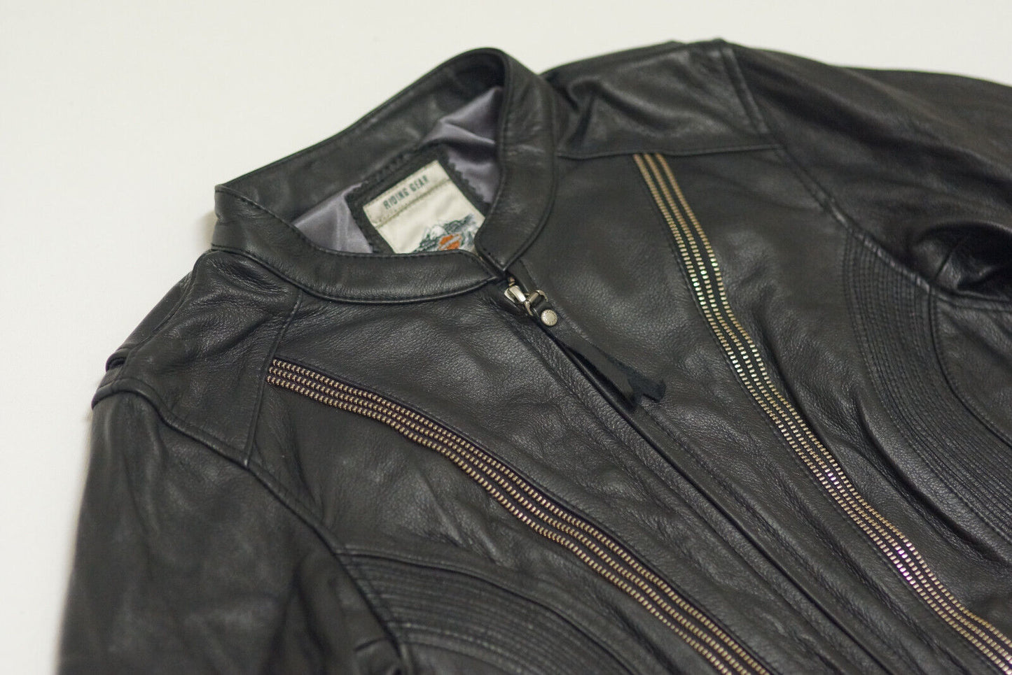 Harley Davidson Women's NIGHT STORM Winged B&S Black Leather Jacket 97090-12VW