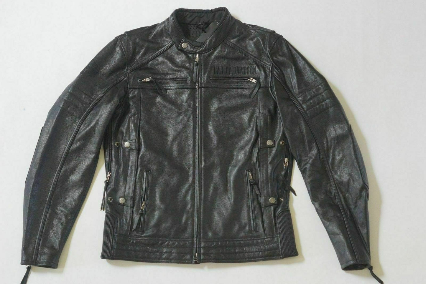 Harley Davidson Men's Beginnings Reflective Black Leather Jacket 98067-14VM