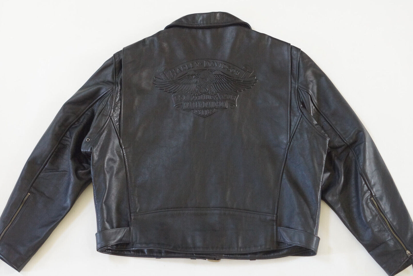 Harley Davidson Men's USA Made Rare Vintage D-Pocket Embossed Eagle Leather Jacket Size 3XL