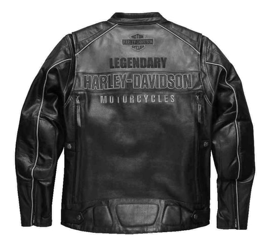 Harley Davidson Men's Votary Bar&Shield Colorblocked Black Leather Jacket 98119-17VM