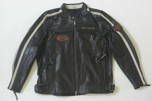 Harley Davidson Men's COMMAND Perforated Black Leather Jacket 98007-18VM