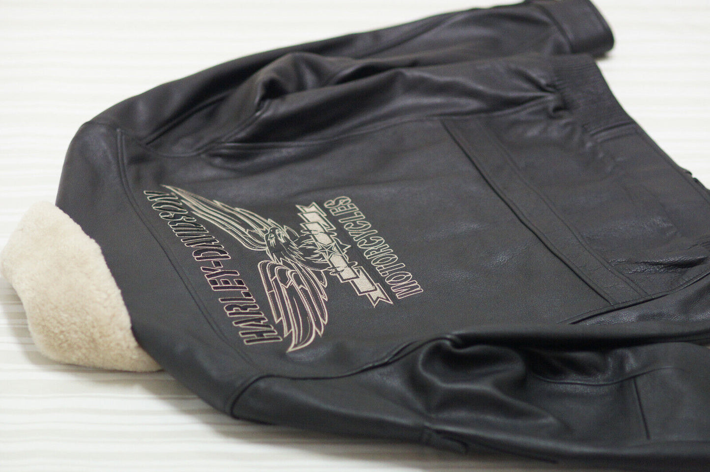 Harley Davidson Men's Military SQUADRON Black Leather Bomber Jacket 97082-09VM