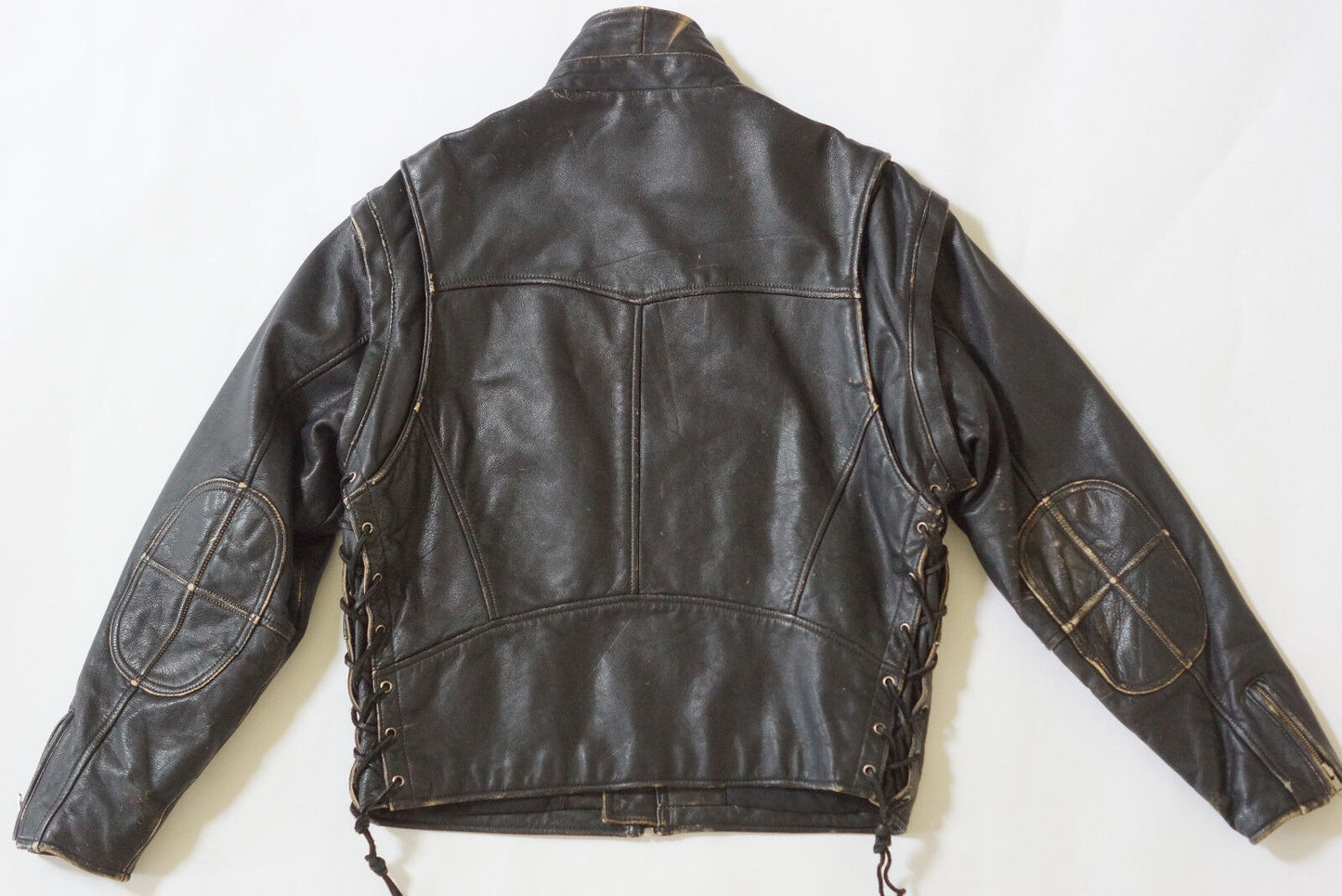 Harley Davidson Men Vintage 90's PANHEAD Convertible Black Leather Jacket Vest Size Medium