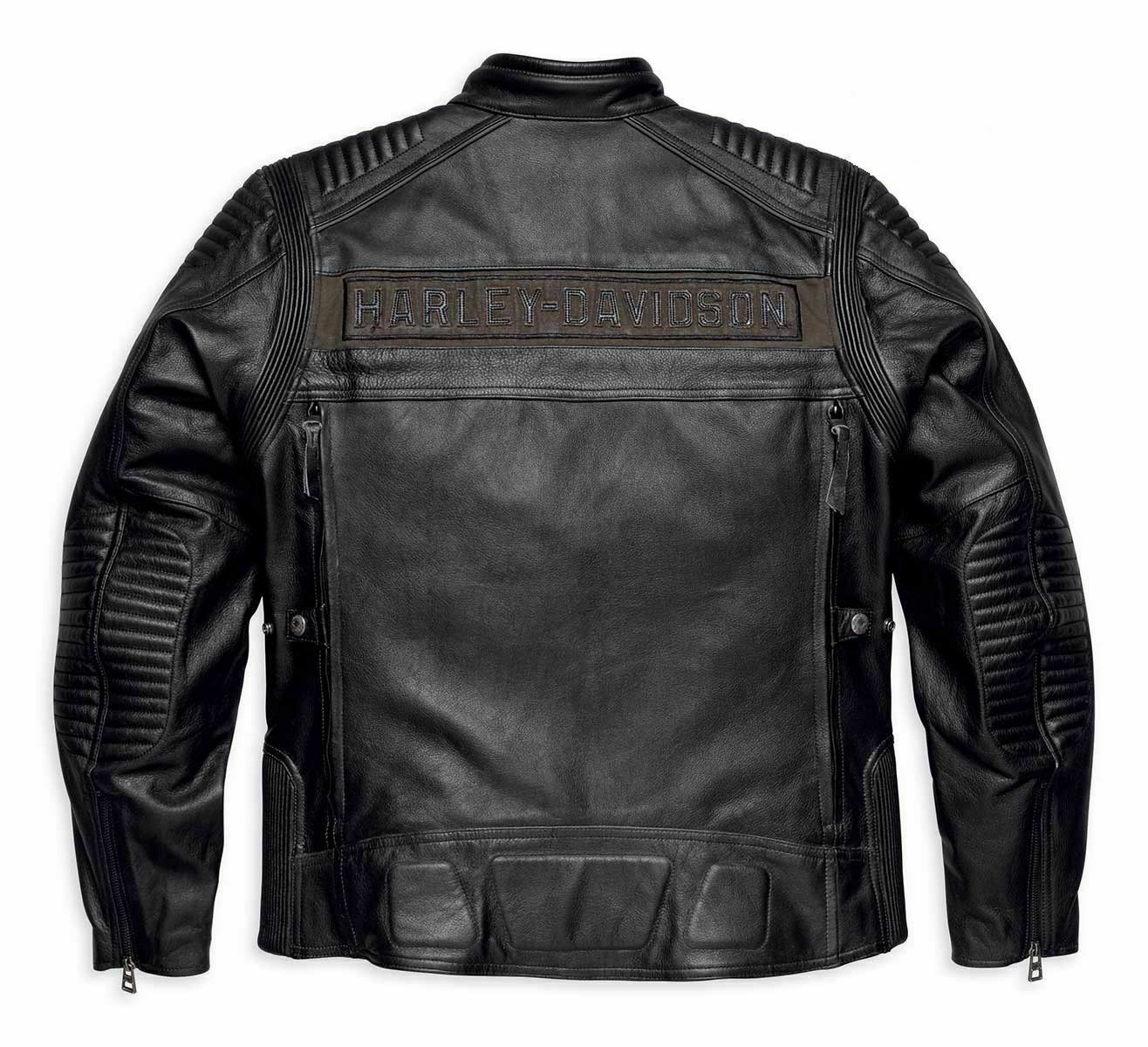 Harley Davidson Men's Asylum Reflective Black Leather Jacket 97188-18VM