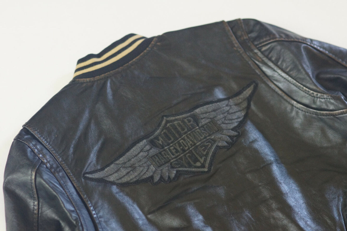 Harley Davidson Women's Chalette Winged B&S Bomber Leather Jacket 97023-19VW