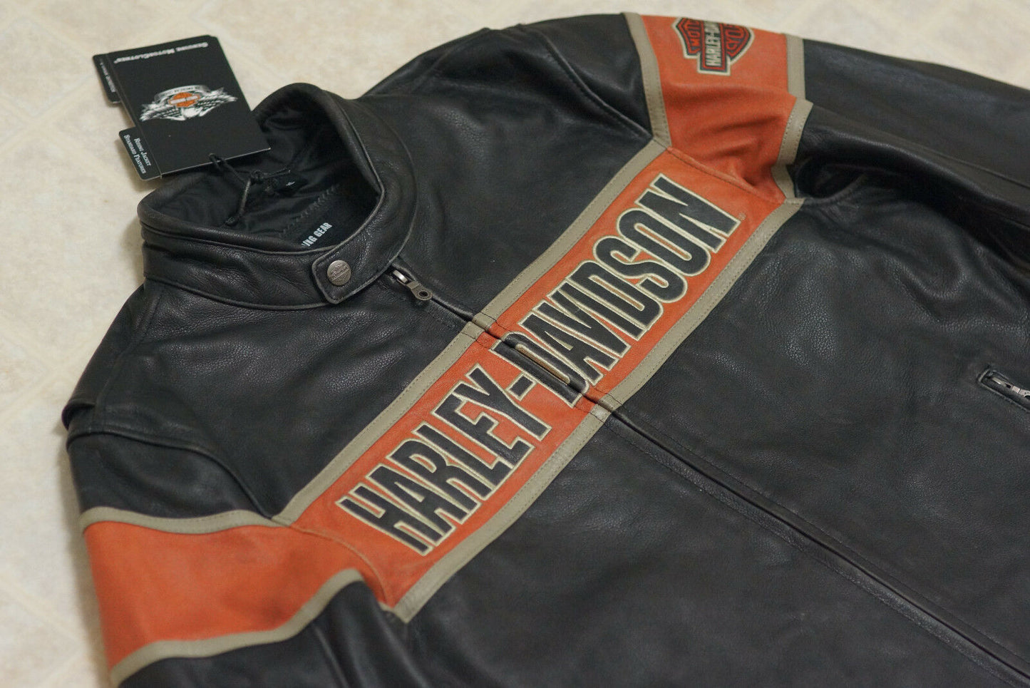 Harley Davidson Men's Victory Lane Distressed Black Leather Jacket 98057-13VM