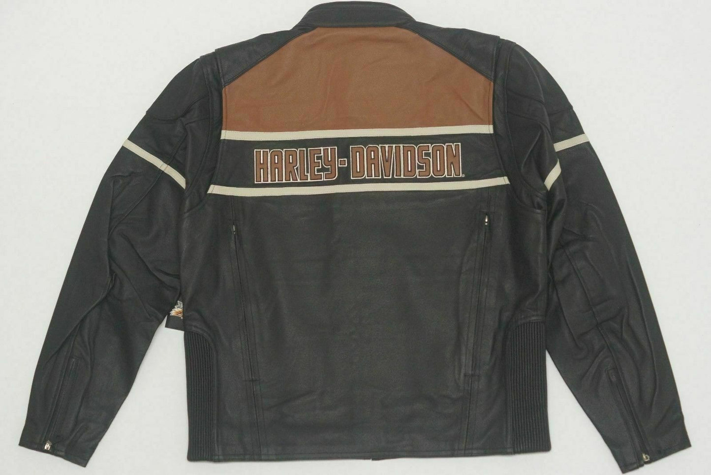 Harley Davidson Men's REGION Classic Black Orange Leather Jacket 97027-11VM