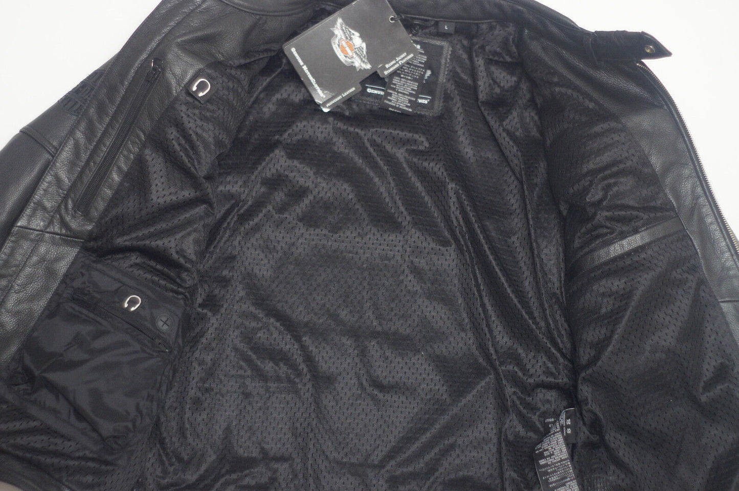 Harley Davidson Men's Triple Vent Reflective RIVAGE Black Riding Leather Jacket 97008-14VM