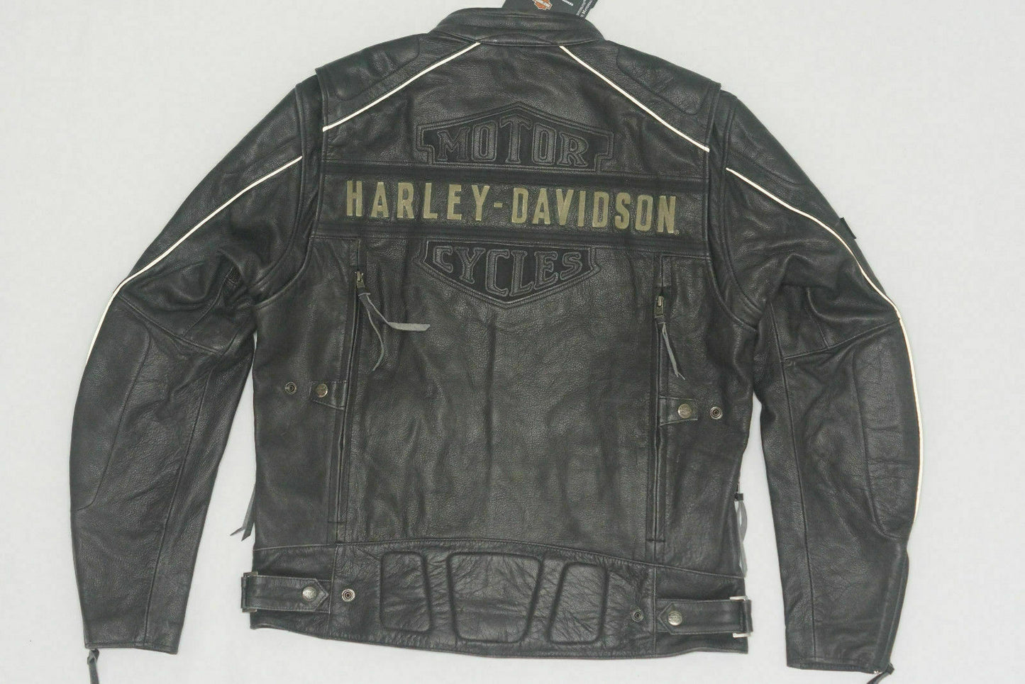 Harley Davidson Men's PASSING LINK Reflective Bar&Shield Black Leather Jacket 98074-14VM