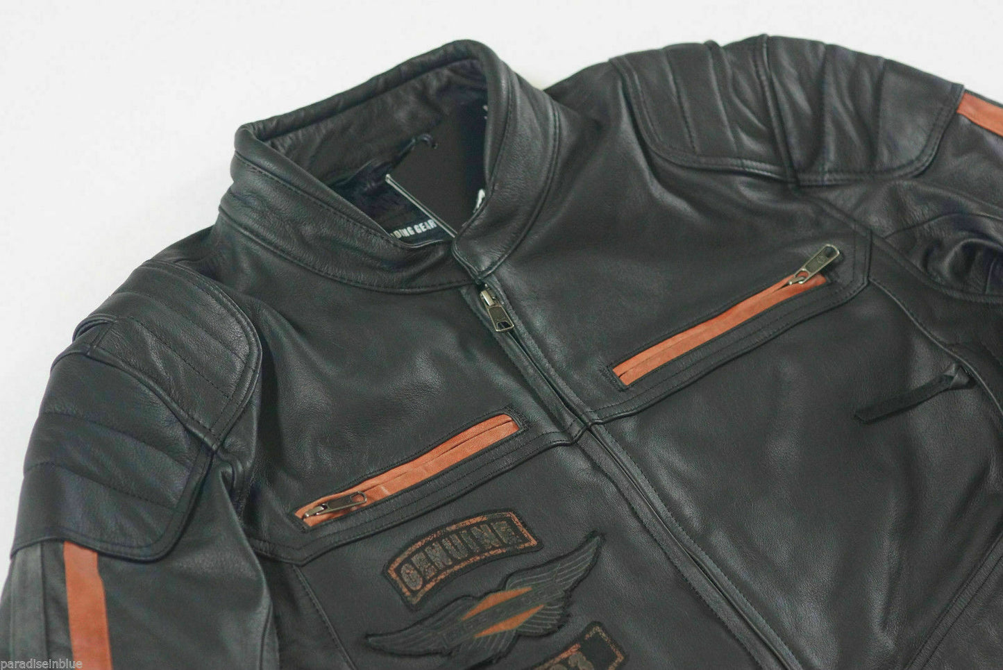 Harley Davidson Men's EXMOOR Reflective Black Leather Riding Jacket 97106-16VM