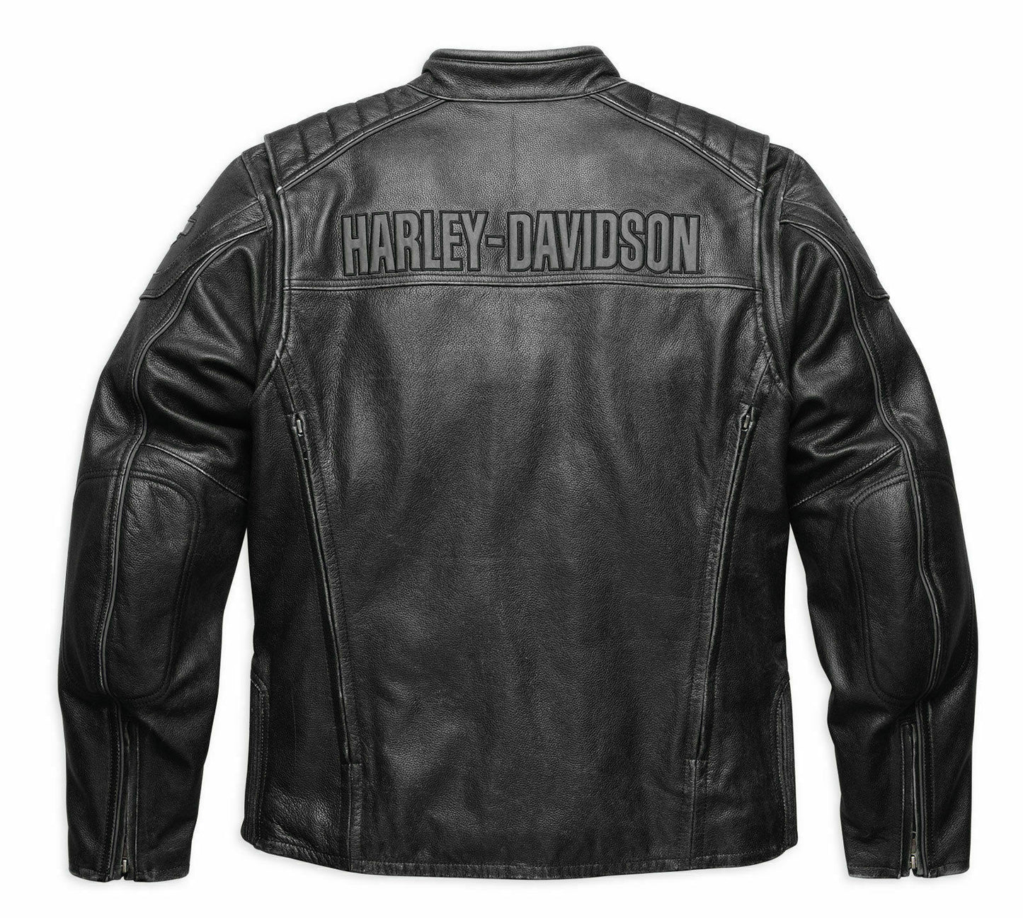 Harley Davidson Men MIDWAY Distressed Black Leather Riding Jacket 98108-16VM 2XL